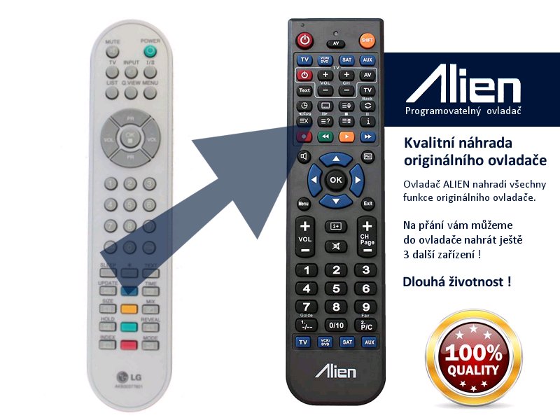Diaľkový ovládač ALIEN LG AKB30377801