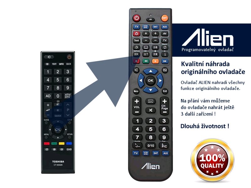 Diaľkový ovládač ALIEN Toshiba CT90326