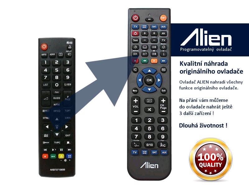 Diaľkový ovládač ALIEN LG AKB73715650
