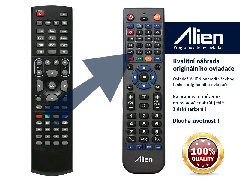 Diaľkový ovládač ALIEN AMIKO 8550 IR