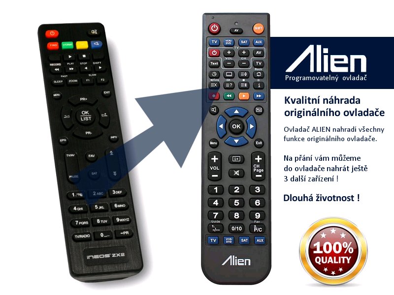 Diaľkový ovládač ALIEN iNEOS ZX2