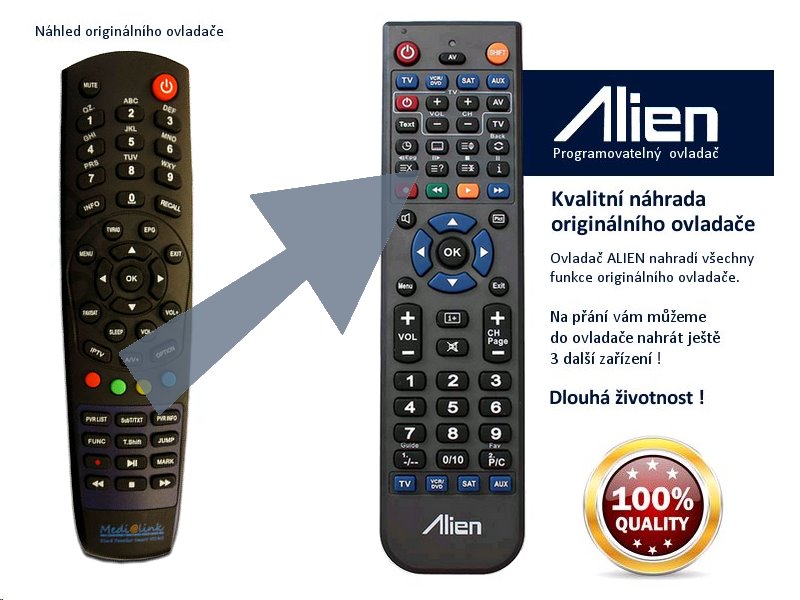 Diaľkový ovládač ALIEN Medialink 6500