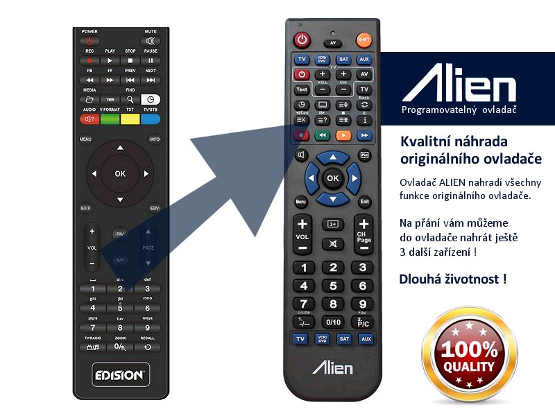 Diaľkový ovládač ALIEN Edision Piccollino LED