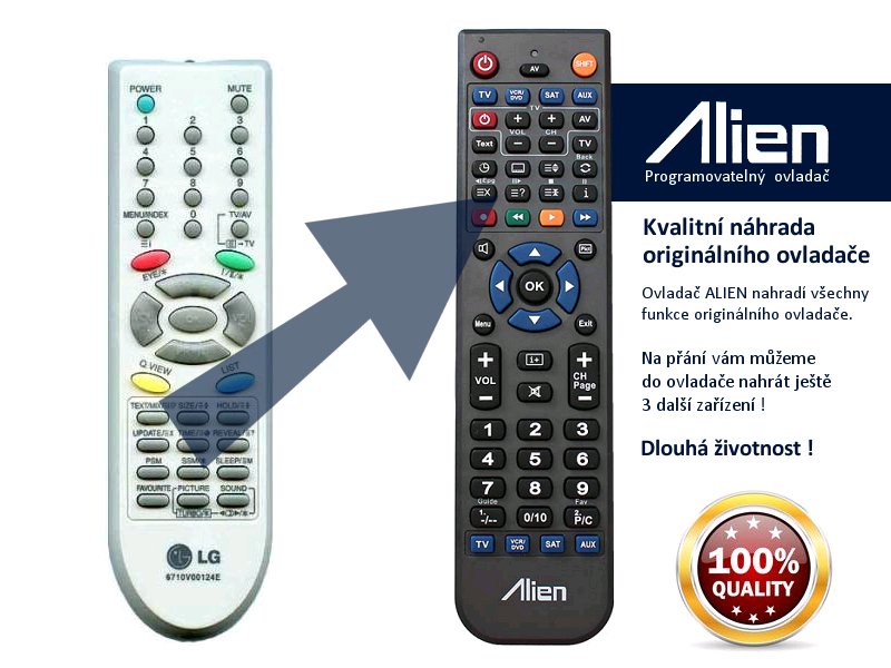 Diaľkový ovládač ALIEN LG 6710V00124E