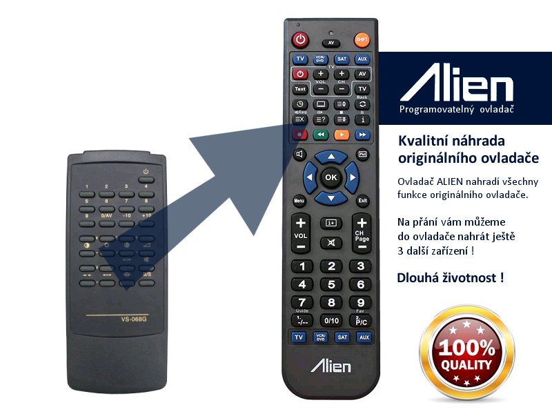 Diaľkový ovládač ALIEN LG VS068G