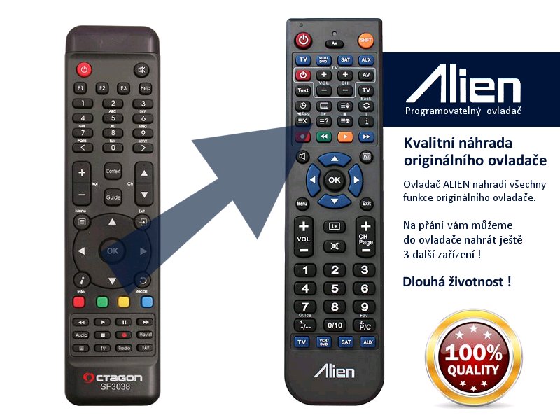 Diaľkový ovládač ALIEN Octagon SF3038