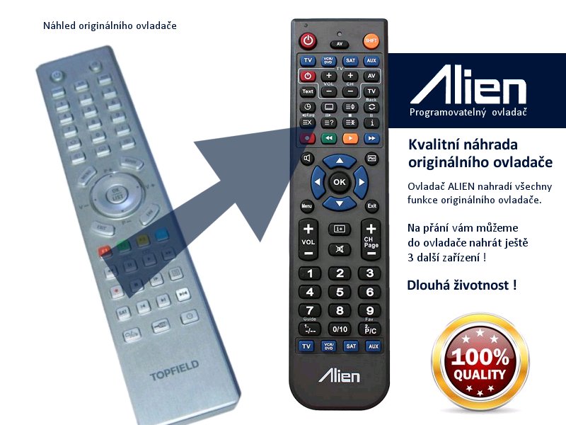 Diaľkový ovládač ALIEN Topfield TF 7710
