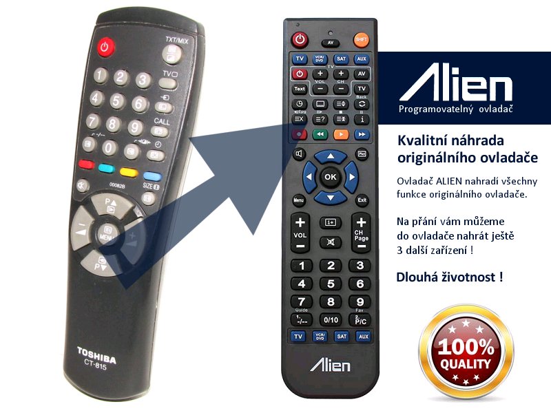 Diaľkový ovládač ALIEN Toshiba CT815