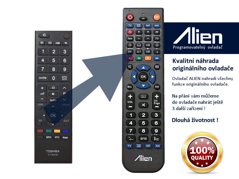 Diaľkový ovládač ALIEN Toshiba CT90406