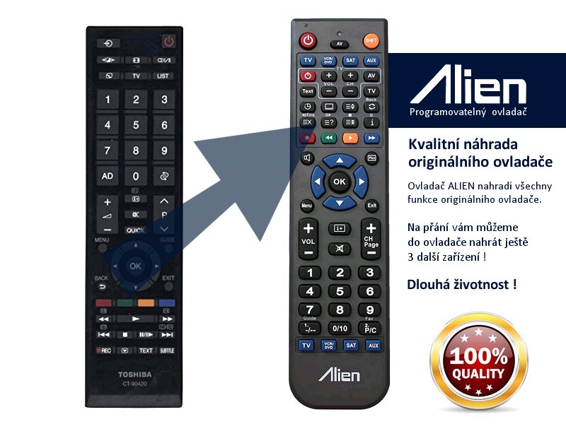 Diaľkový ovládač ALIEN Toshiba CT90420