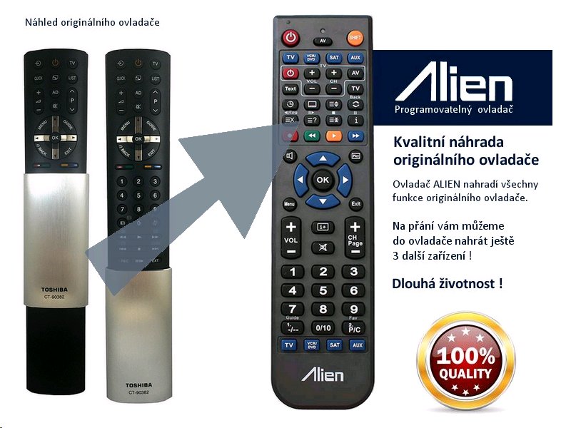 Diaľkový ovládač ALIEN Toshiba CT90382