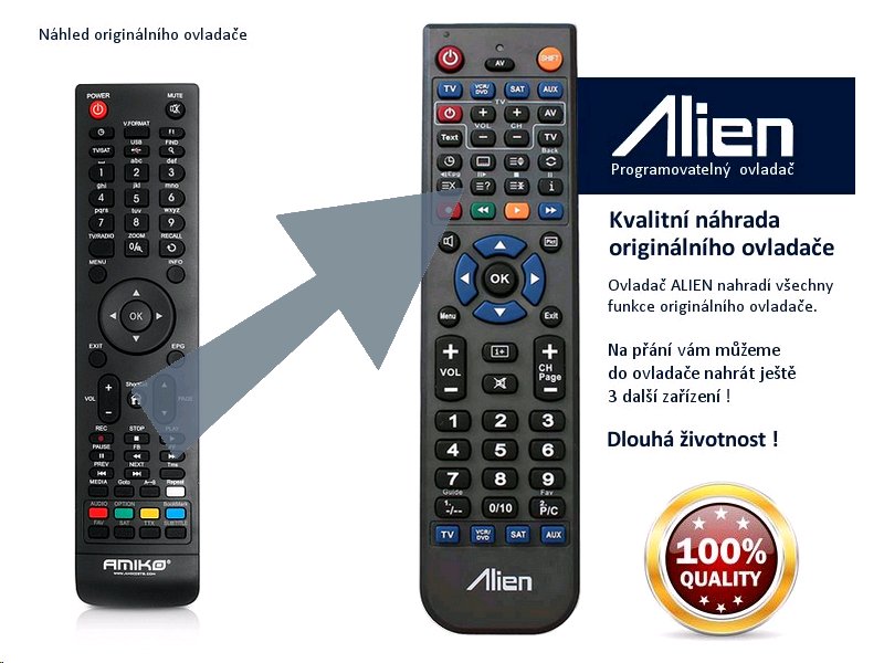 Diaľkový ovládač ALIEN AMIKO NEO TWIN SE