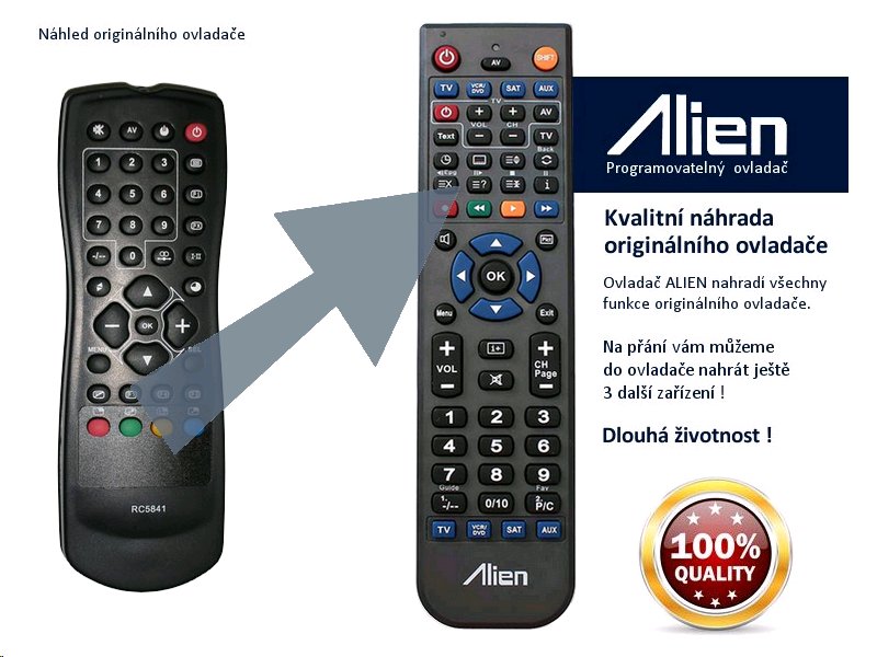 Diaľkový ovládač ALIEN OVP RC5841