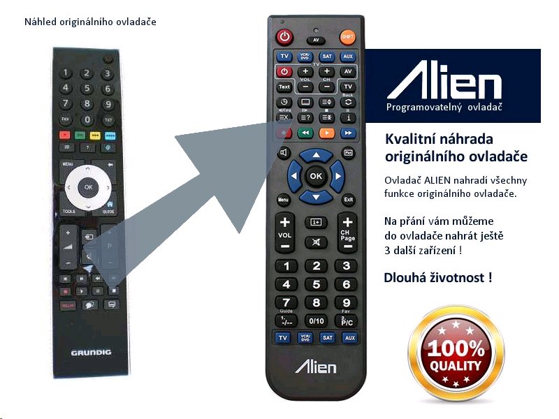Diaľkový ovládač ALIEN Grundig TP7