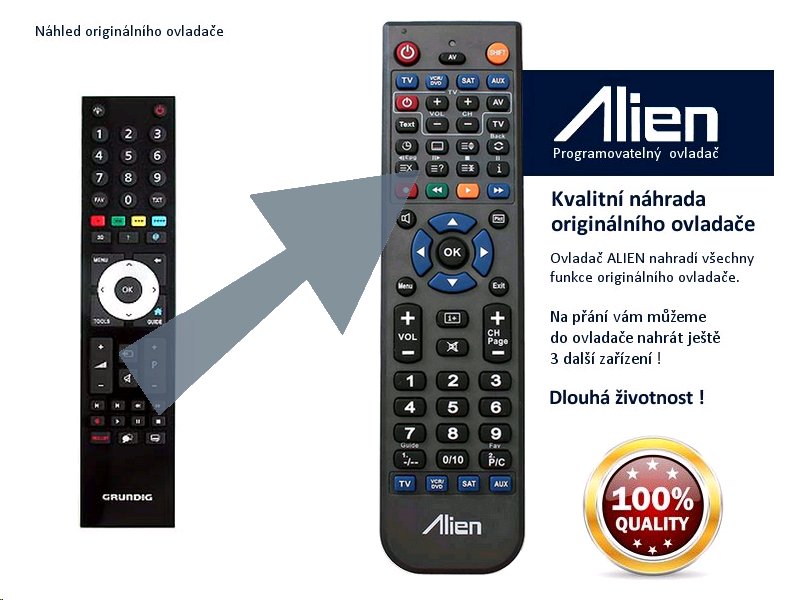 Diaľkový ovládač ALIEN Grundig TP8