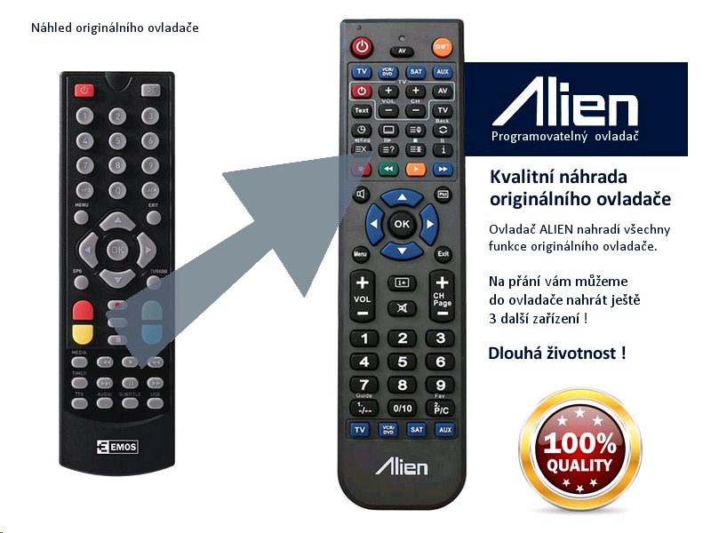 Diaľkový ovládač ALIEN EMOS EM180HD