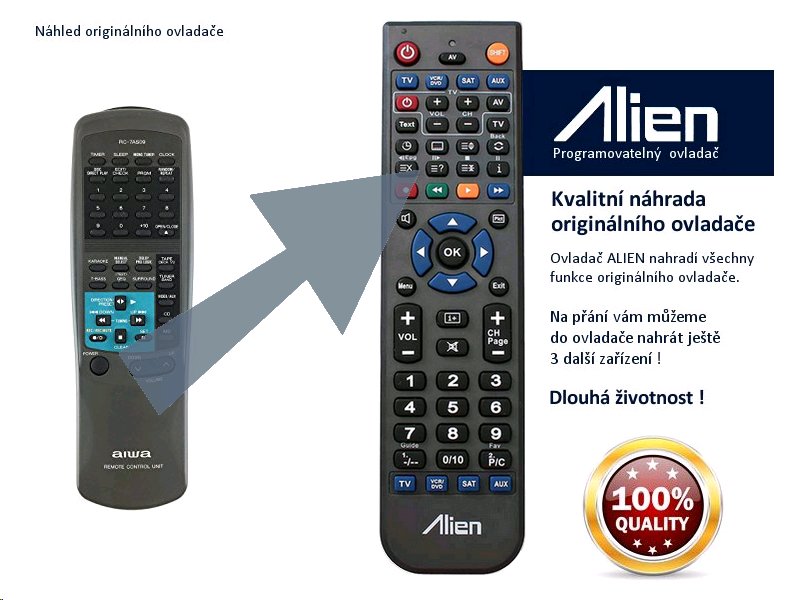 Diaľkový ovládač ALIEN AIWA RC-T506