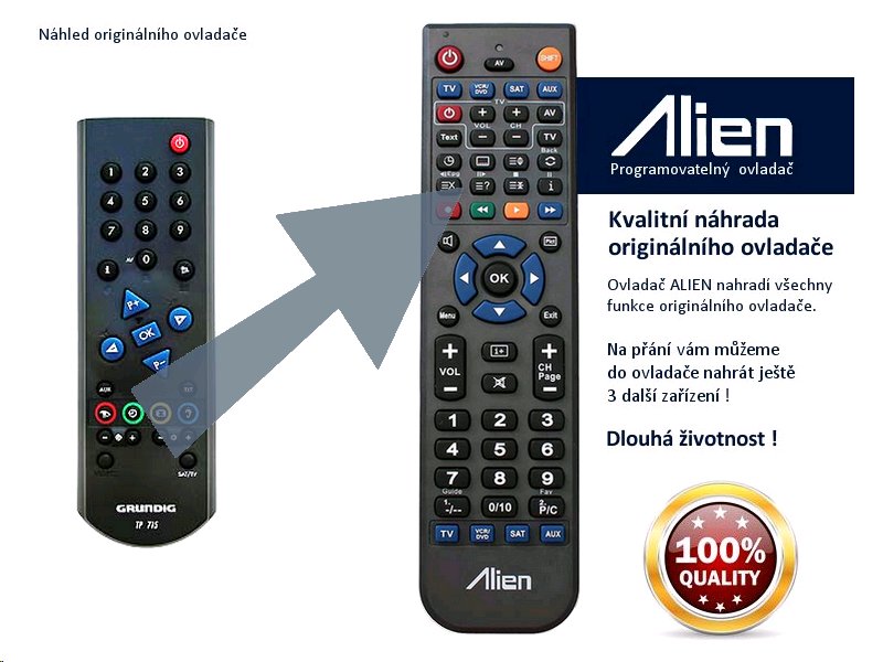 Diaľkový ovládač ALIEN Grundig TP715