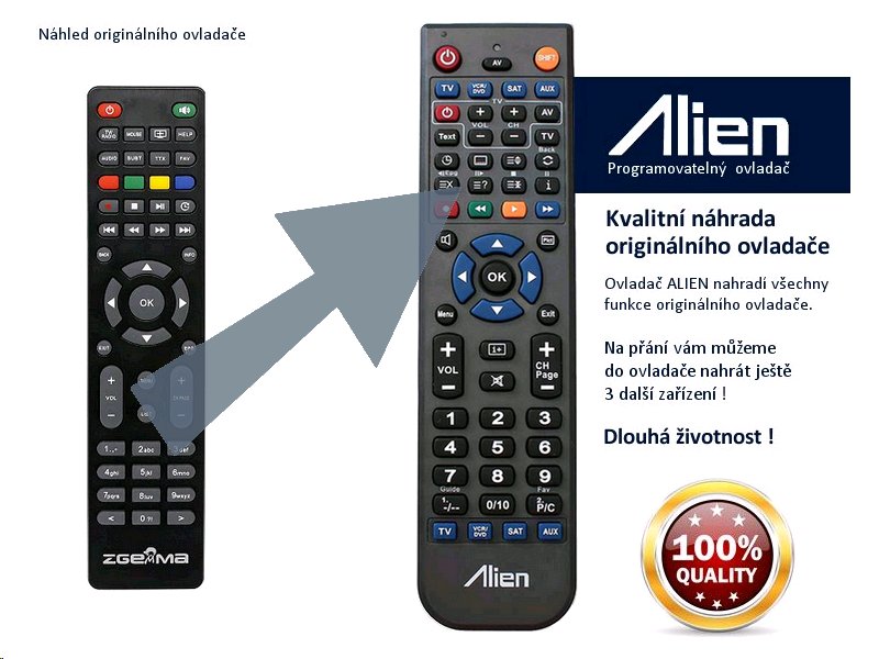 Diaľkový ovládač ALIEN ZGEMMA H9S