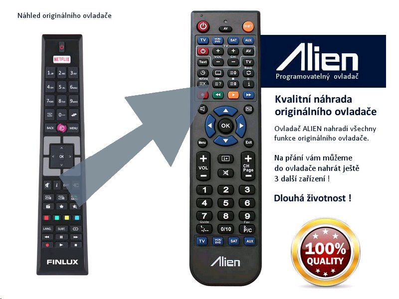Diaľkový ovládač ALIEN FINLUX RC4995