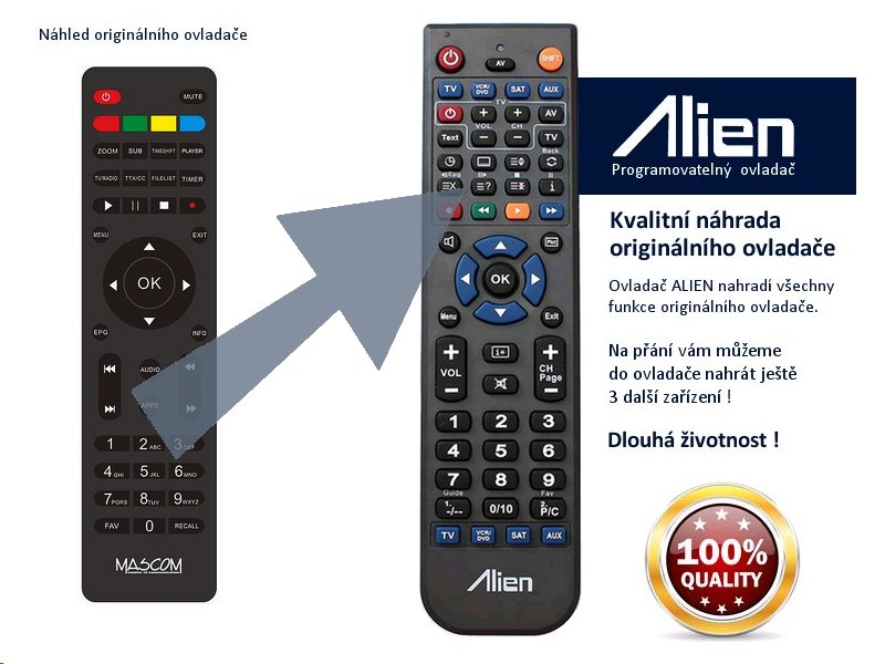 Diaľkový ovládač ALIEN Mascom MC751T2-HD