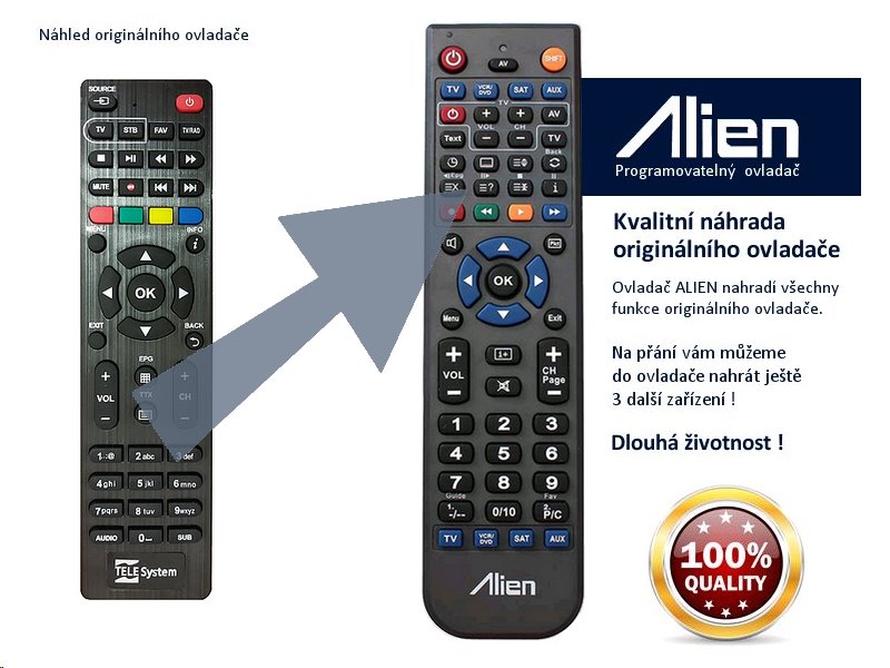 Diaľkový ovládač ALIEN TeleSystem TS6812