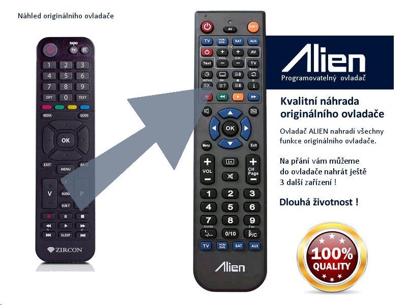 Diaľkový ovládač ALIEN Zircon AIR