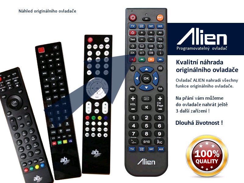 Diaľkový ovládač ALIEN AB IPBOX 422 S - náhrada