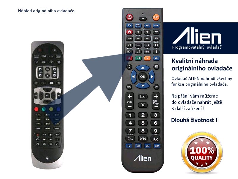 Diaľkový ovládač ALIEN AB IPBOX 9000 - náhrada
