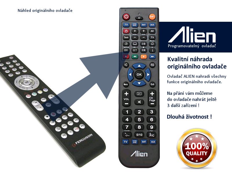 Diaľkový ovládač ALIEN Ferguson HF 8900 HD - náhrada