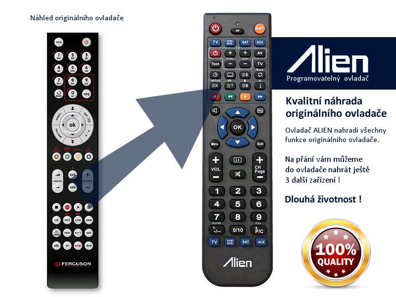 Diaľkový ovládač ALIEN Ferguson RCU 600 - náhrada