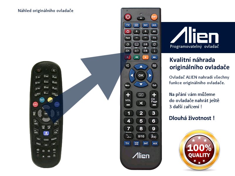 Diaľkový ovládač ALIEN AZ BOX ELITE HD - náhrada