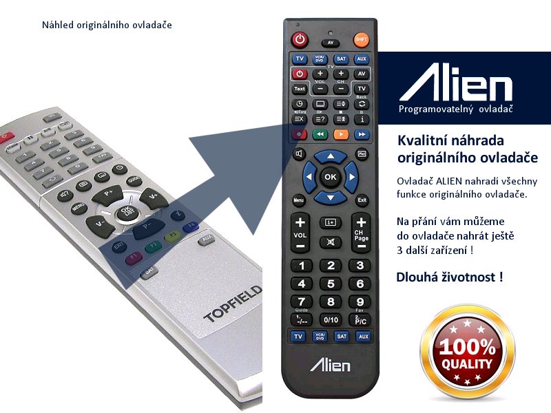 Diaľkový ovládač ALIEN Topfield TF 7720 HSIR
