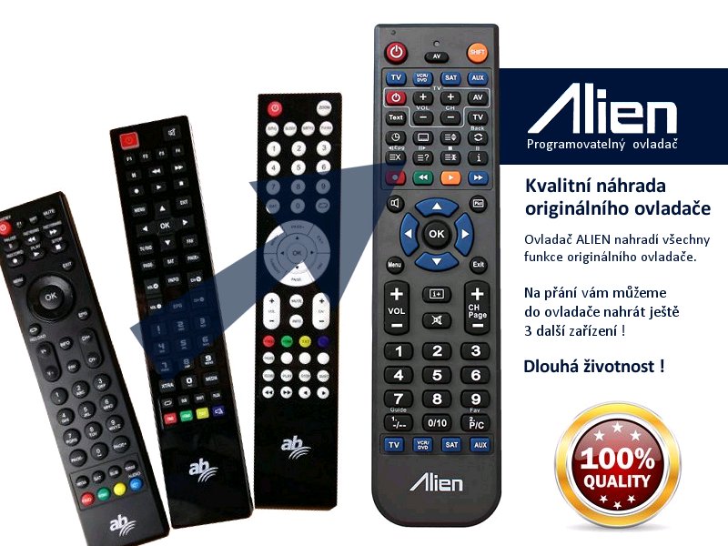 Diaľkový ovládač ALIEN AB CryptoBox 500 mini HD, 500 HD, 550 HD - náhrada