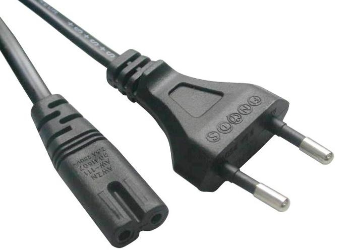 Kabel síťový napájecí 230V EU 2PIN, délka 1,8m