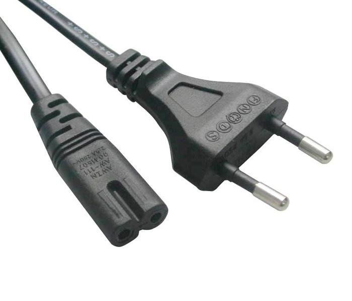 Kabel síťový napájecí 230V EU 2PIN, délka 1,8m