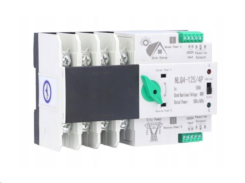 Automatický prepínač zdrojov NLQ4-125/4P 63 A pre fotovoltaiku