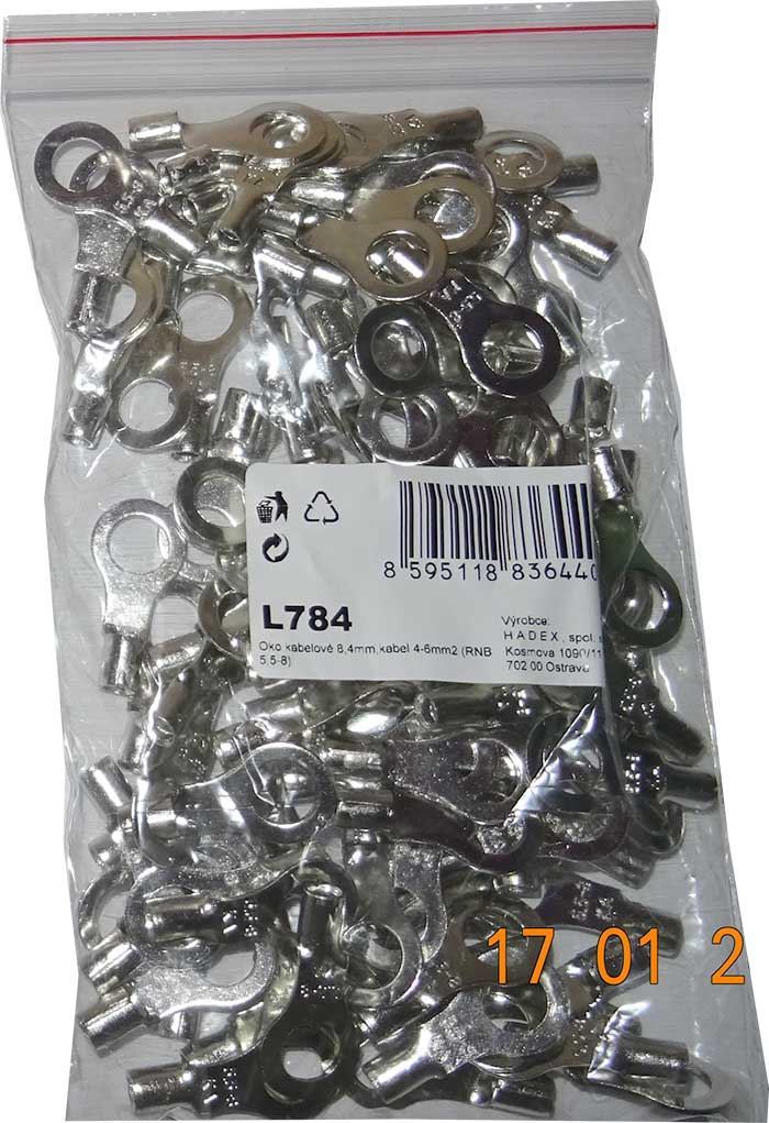 Oko kabelové 8,4mm,kabel 4-6mm2 (RNB 5,5-8), balení 100ks
