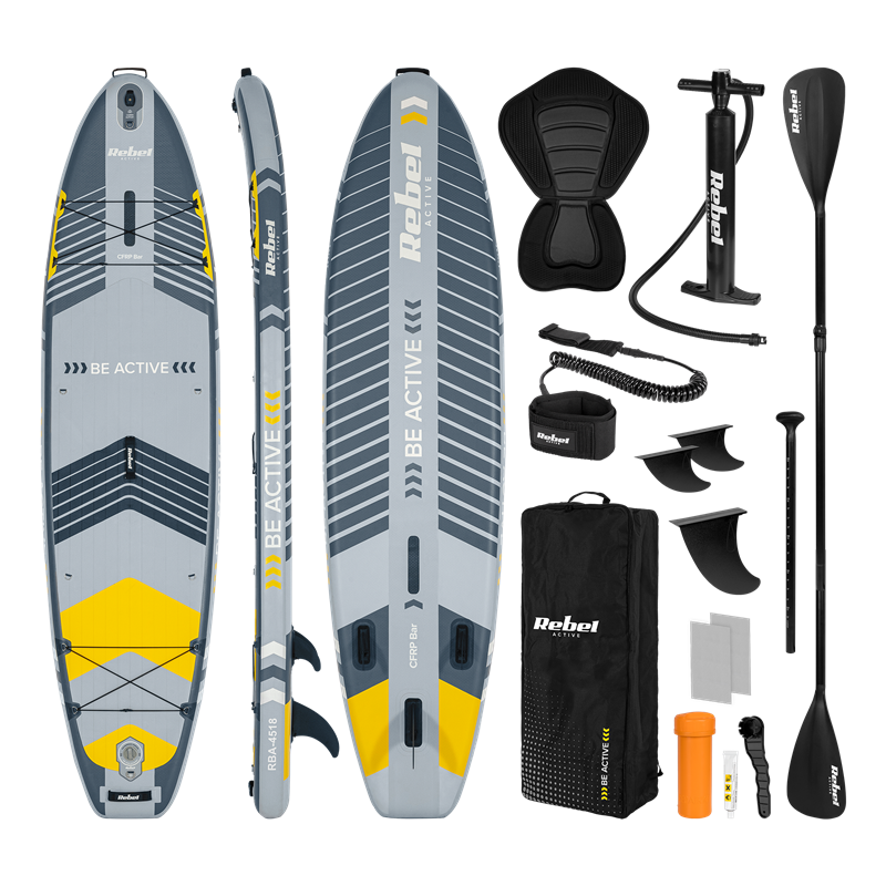Paddleboard Rebel Active PRO RBA-4518-G, sivá