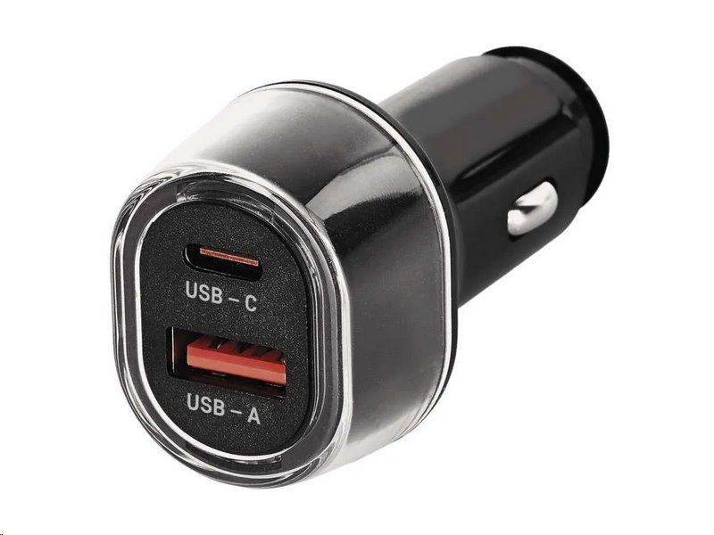 Autoadaptér EMOS V02C48 USB adaptér do auta PD/QC 48 W