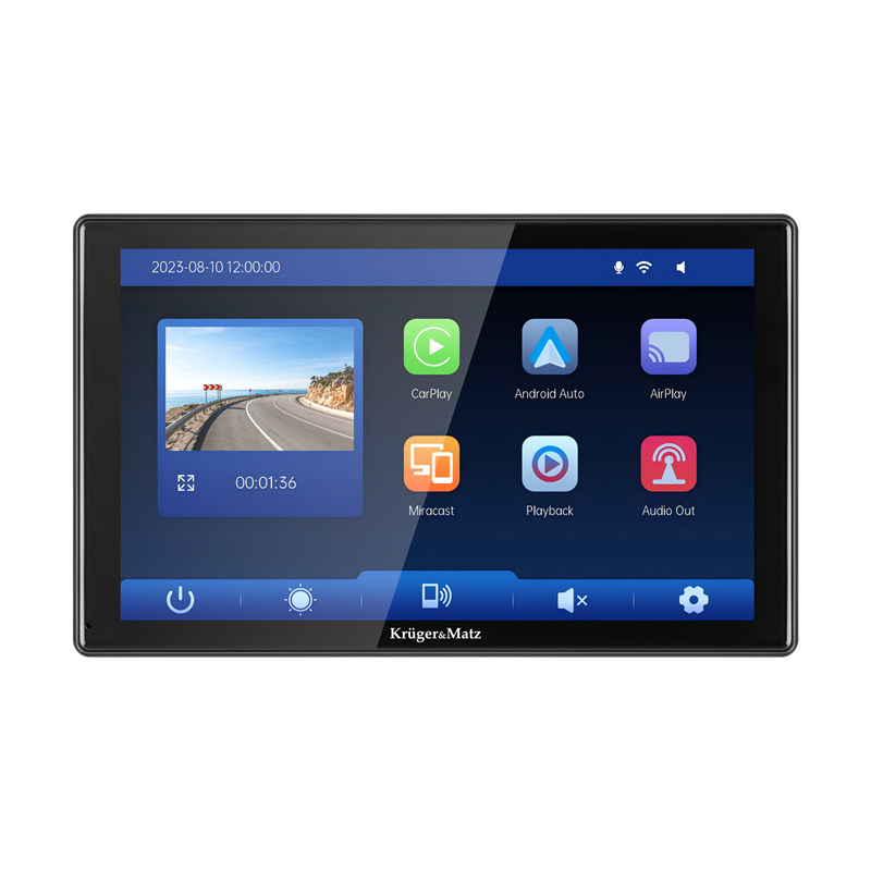 KRUGER & MATZ KM2022 9" LCD displej Android Auto Apple Carplay, DVR s couvací kamerou