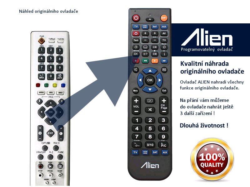 Diaľkový ovládač ALIEN Opensat X 9000 HDCI