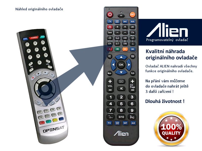 Diaľkový ovládač ALIEN Opensat S Line