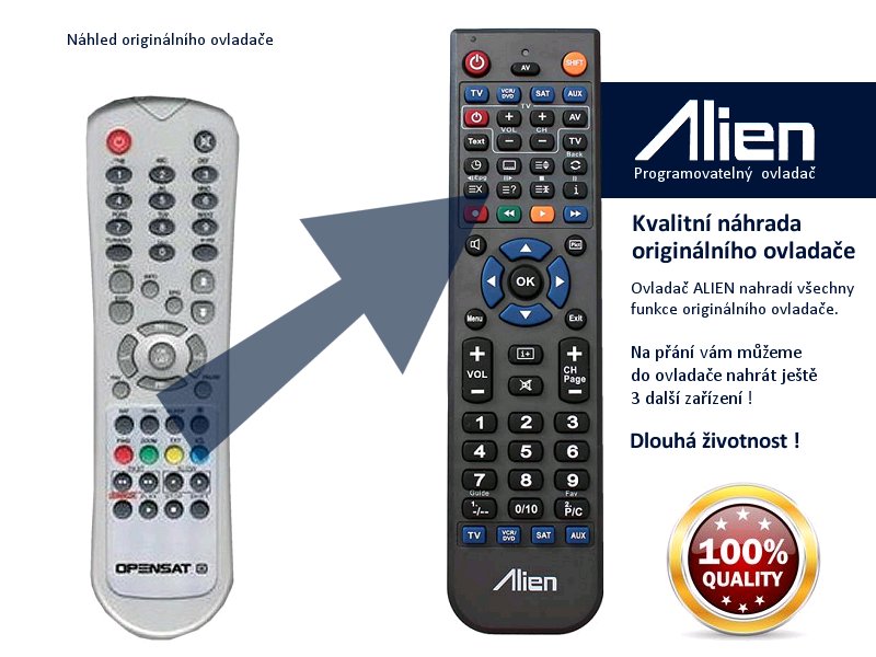 Diaľkový ovládač ALIEN Opensat 3000 CRCI