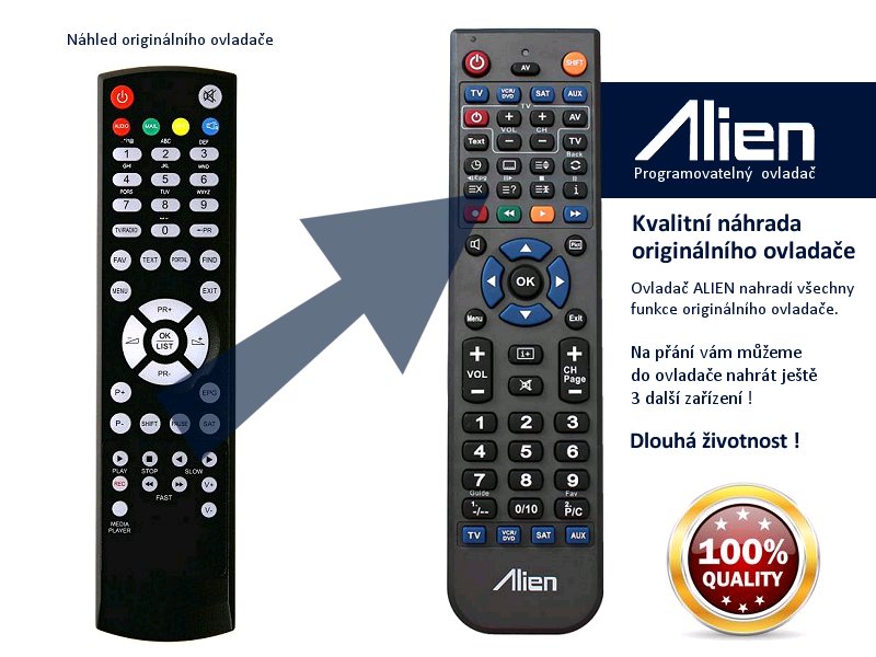 Diaľkový ovládač ALIEN ATlink 310 IR náhrada