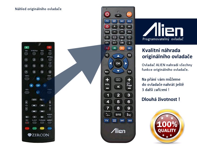 Diaľkový ovládač ALIEN Zircon T-econ