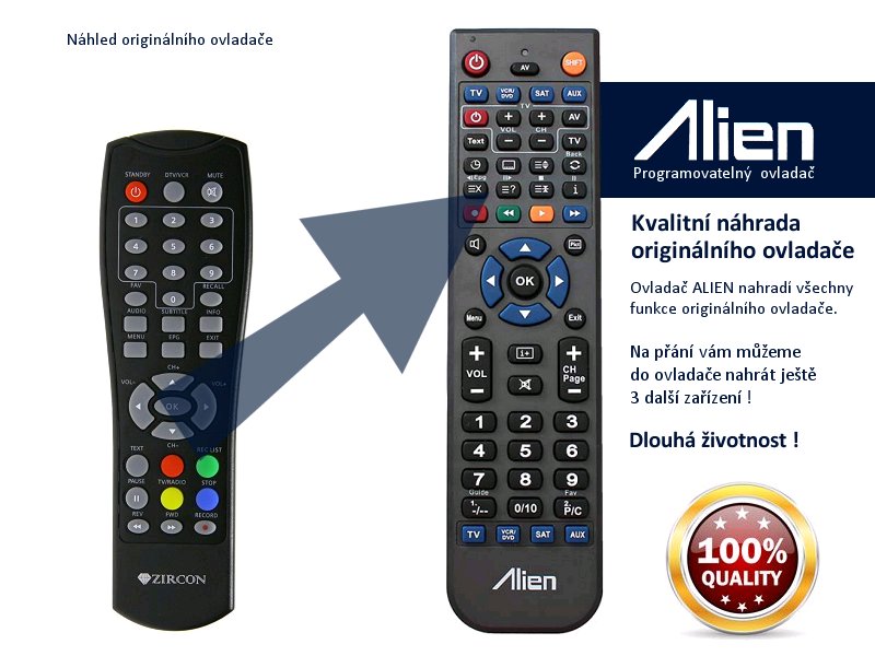 Diaľkový ovládač ALIEN Zircon T-Premium